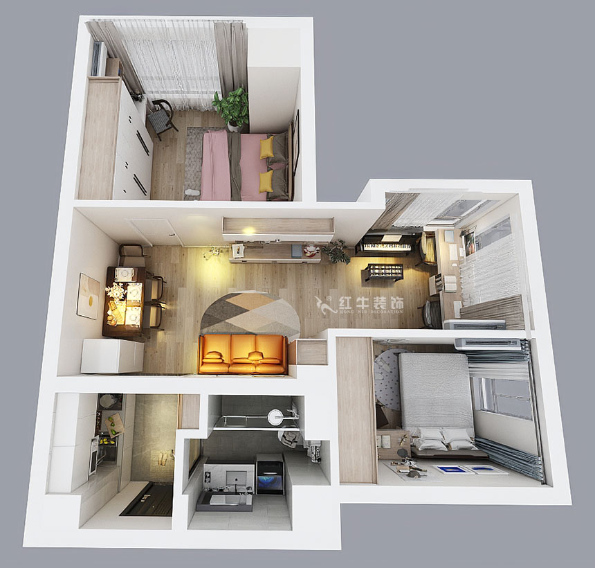 吴波_紫鑫国际公寓1210-55㎡-现代风格_2室1厅1卫（旧房装修）_定制家￥71000_全包7